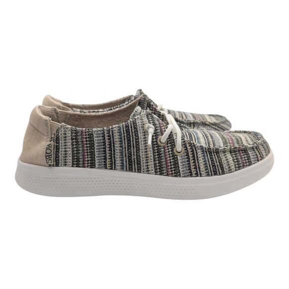 Bobs Skechers Skipper Textile Canvas Casual Comfort Boat Shoes Womens 7 Sneakers - Picture 3 of 11
